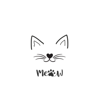 Meow minta fehér pólón