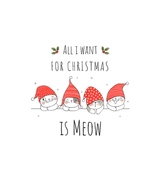 All I want for christmas, is MEOW minta fehér pólón