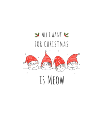 All I want for christmas, is MEOW minta fehér pólón
