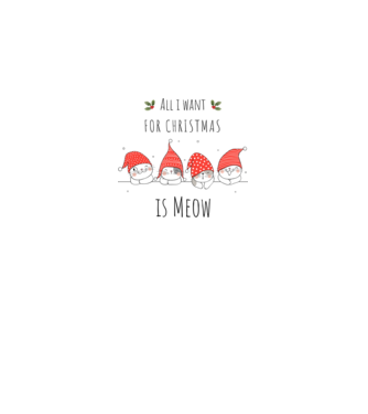 All I want for christmas, is MEOW minta fehér pólón