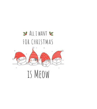 All I want for christmas, is MEOW minta világos rózsaszín pólón