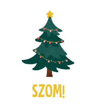 (fa) szom! minta fehér pólón