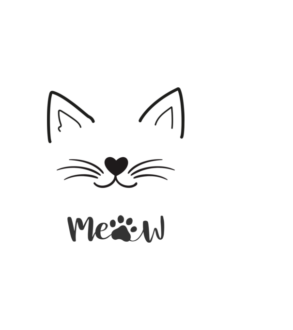 Meow minta fehér pólón