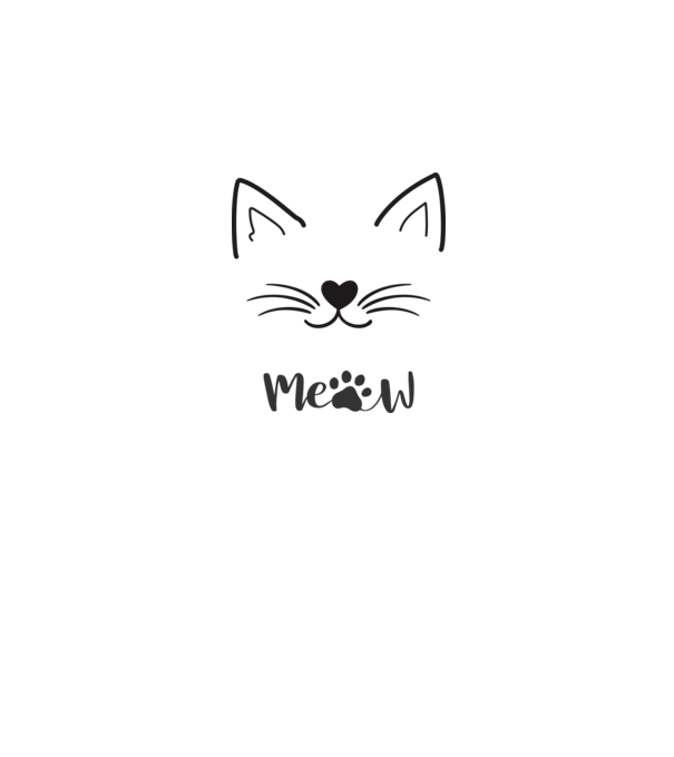 Meow minta fehér pólón