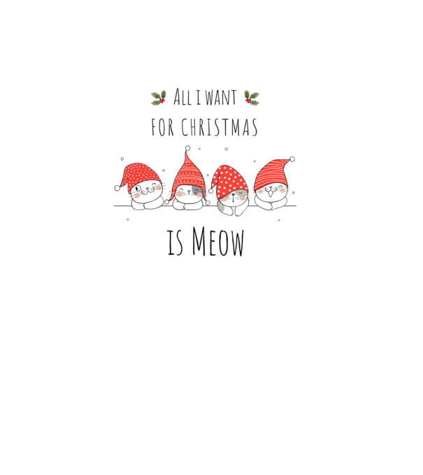 All I want for christmas, is MEOW minta fehér pólón