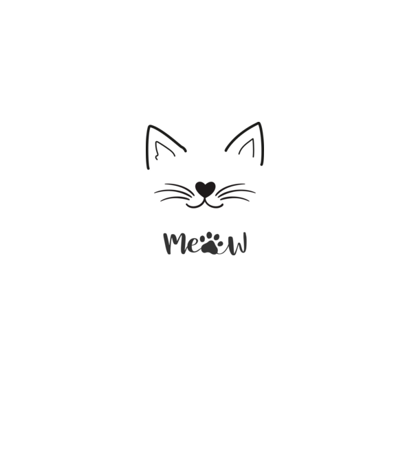 Meow minta fehér pólón