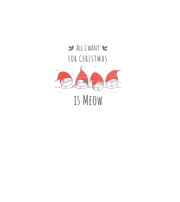 All I want for christmas, is MEOW minta fehér pólón