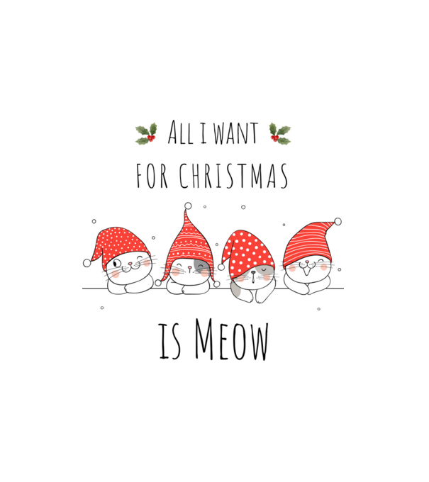All I want for christmas, is MEOW minta fehér pólón