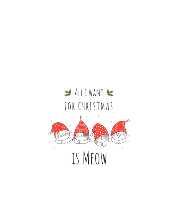 All I want for christmas, is MEOW minta fehér pólón