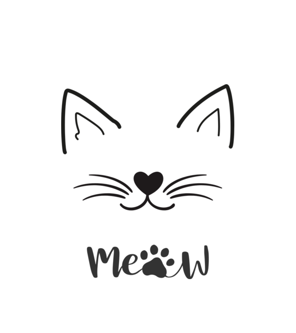 Meow minta fehér pólón