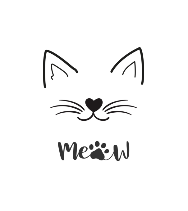 Meow minta fehér pólón