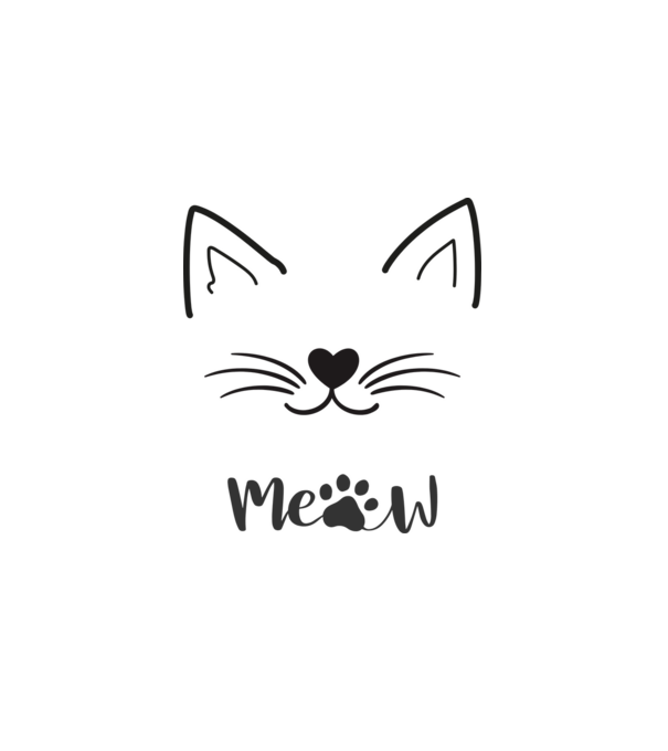 Meow minta fehér pólón