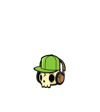 koponya music halloween póló minta minta fehér pólón