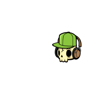 koponya music halloween póló minta minta neonsárga pólón