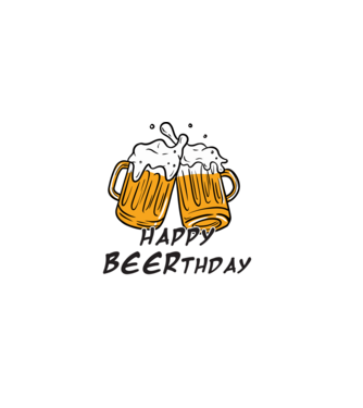 Happy Beerthday - Boldog születés napot! minta homokszín pólón