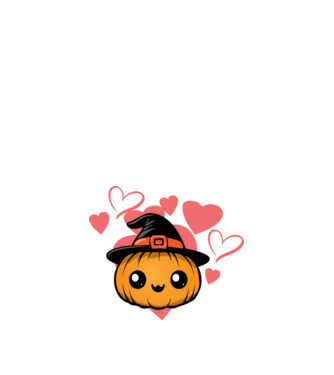 Szerelmes tökfilkó halloween pólóminta minta fekete pólón