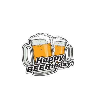 Happy Beerthday - Boldog születés napot! minta fehér pólón
