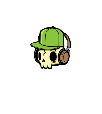 koponya music halloween póló minta minta piros pólón