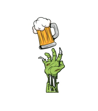 zombeer - zombi sör minta fehér pólón