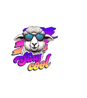 Stay cool bárány minta sötétkék pólón