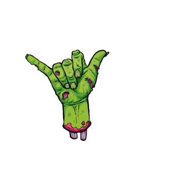 Zombikéz halloween minta fekete pólón