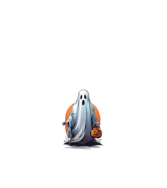 halloween szellem minta fehér pólón