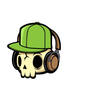 koponya music halloween póló minta minta fehér pólón
