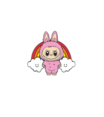pink labubu minta világos rózsaszín pólón