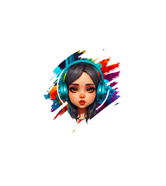 Gamer lány minta fekete pólón