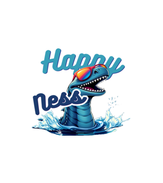happy loch ness minta fehér pólón