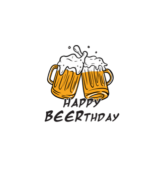 Happy Beerthday - Boldog születés napot! minta szürke pólón