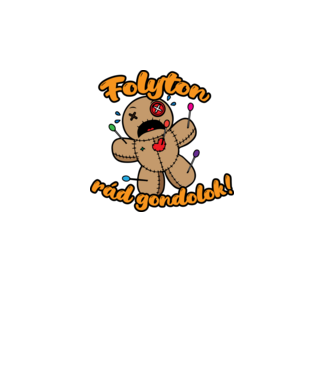 Folyton rád gondolok! pólóminta minta fekete pólón