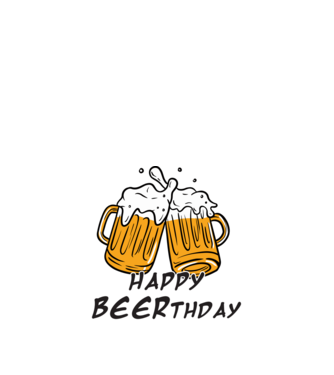 Happy Beerthday - Boldog születés napot! minta homokszín pólón