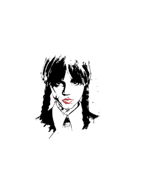 Wednesday Addams minta homokszín pólón
