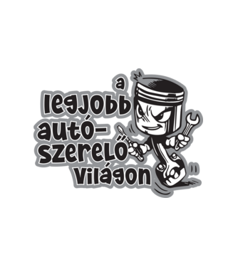 Legjobb autószerelő minta fehér pólón