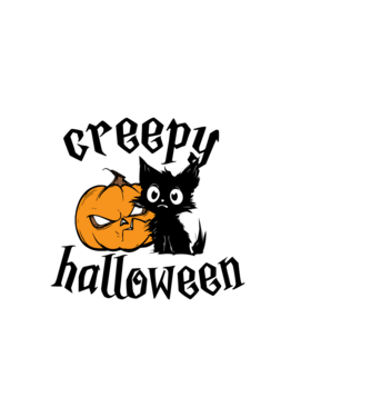 Rémisztő halloween minta sötétkék pólón