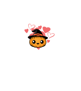 Szerelmes tökfilkó halloween pólóminta minta fekete pólón