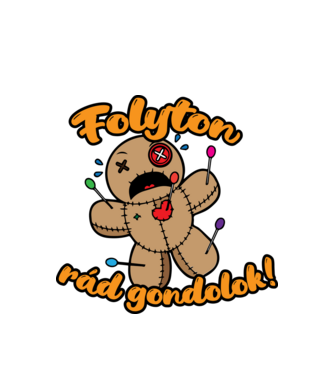 Folyton rád gondolok! pólóminta minta fehér pólón