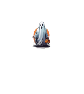 halloween szellem minta fekete pólón