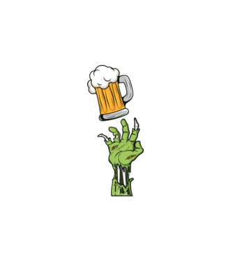 zombeer - zombi sör minta fehér pólón