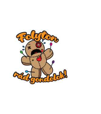 Folyton rád gondolok! pólóminta minta fekete pólón