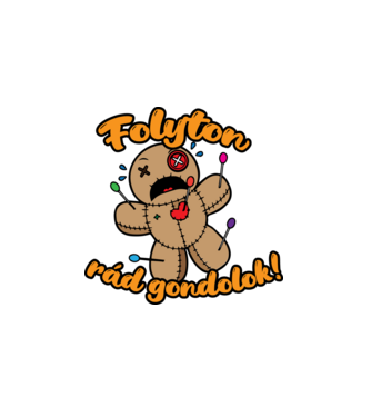 Folyton rád gondolok! pólóminta minta fehér pólón