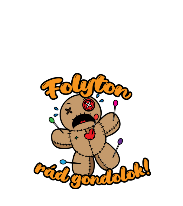 Folyton rád gondolok! pólóminta minta fekete pólón