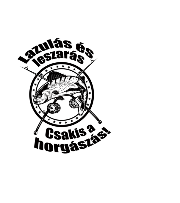 Csakis a horgászás minta fekete pólón