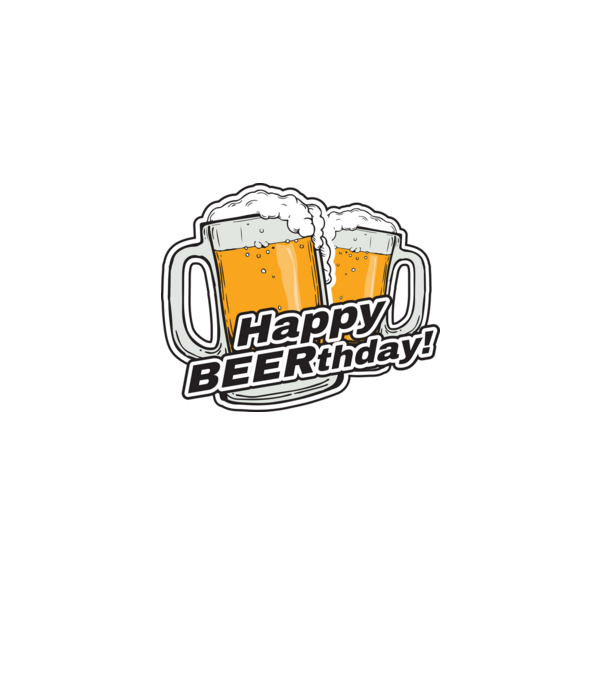 Happy Beerthday - Boldog születés napot! minta szürke pólón