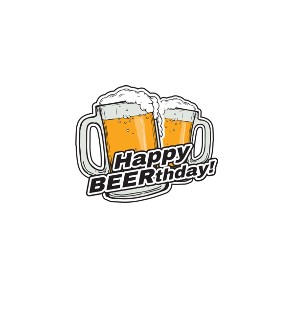 Happy Beerthday - Boldog születés napot! minta homokszín pólón