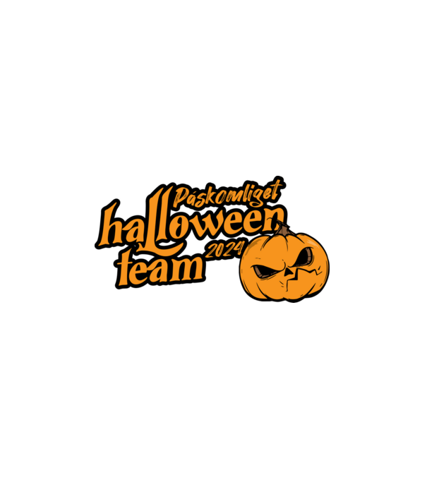 Páskomliget halloween team 002 minta fehér pólón
