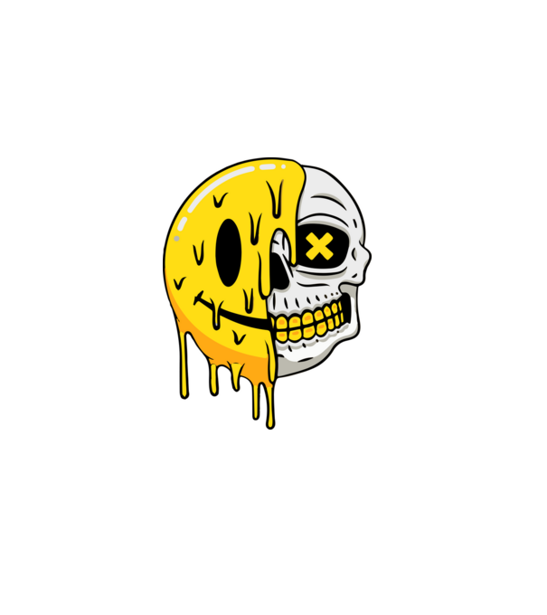 smile-koponya halloween póló minta minta szürke pólón