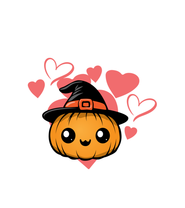 Szerelmes tökfilkó halloween pólóminta minta fehér pólón