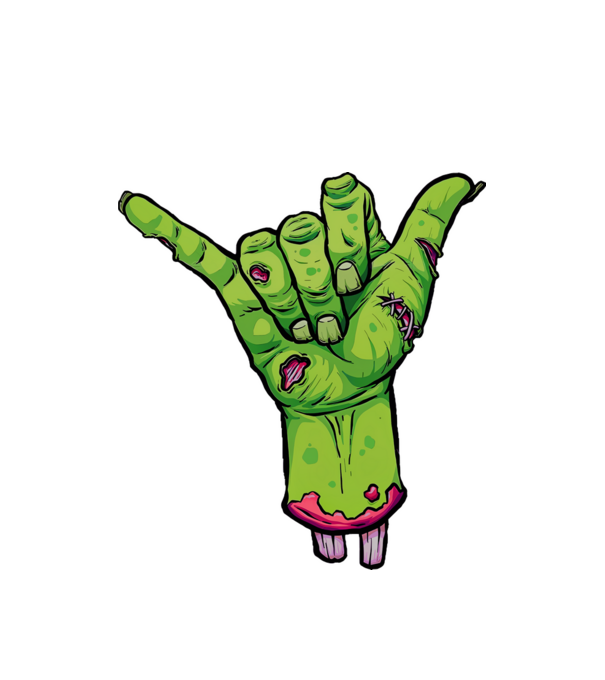 Zombikéz halloween minta fehér pólón